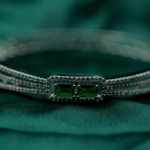 Charm green gemstone cuff