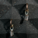 Rose gold stone studs