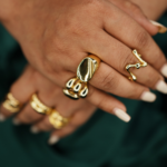 Sculpted ring in hand