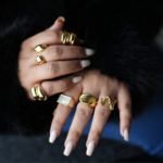 Sculpted ring in hands