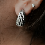 Sliver chinky texture hoop_
